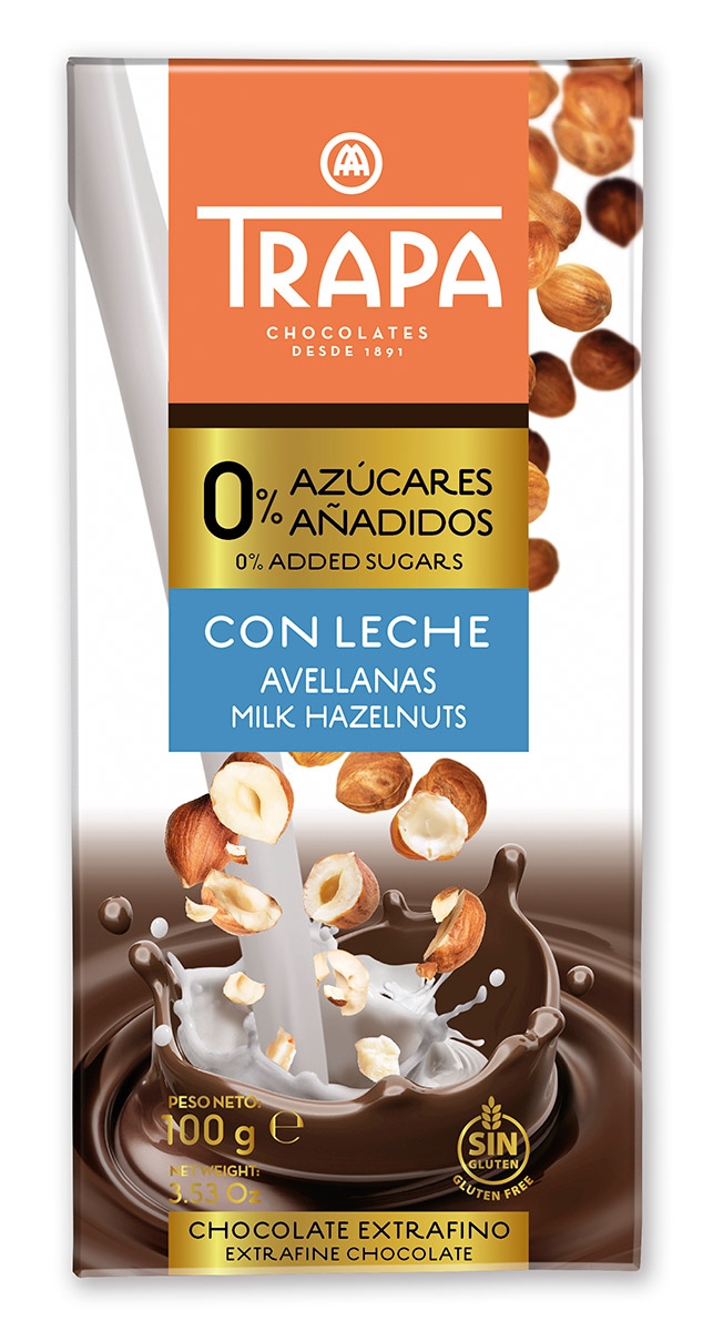 0% azúcares añadidos leche con avellanas