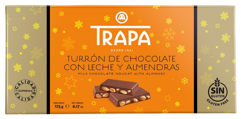 Turrón de chocolate con almendras