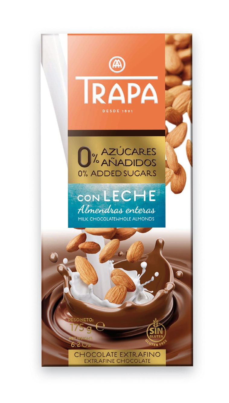 0% azúcares añadidos con leche y almendras